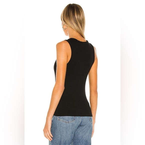 AGOLDE  Ribbed Poppy Tank in Black - Picture 2 of 11